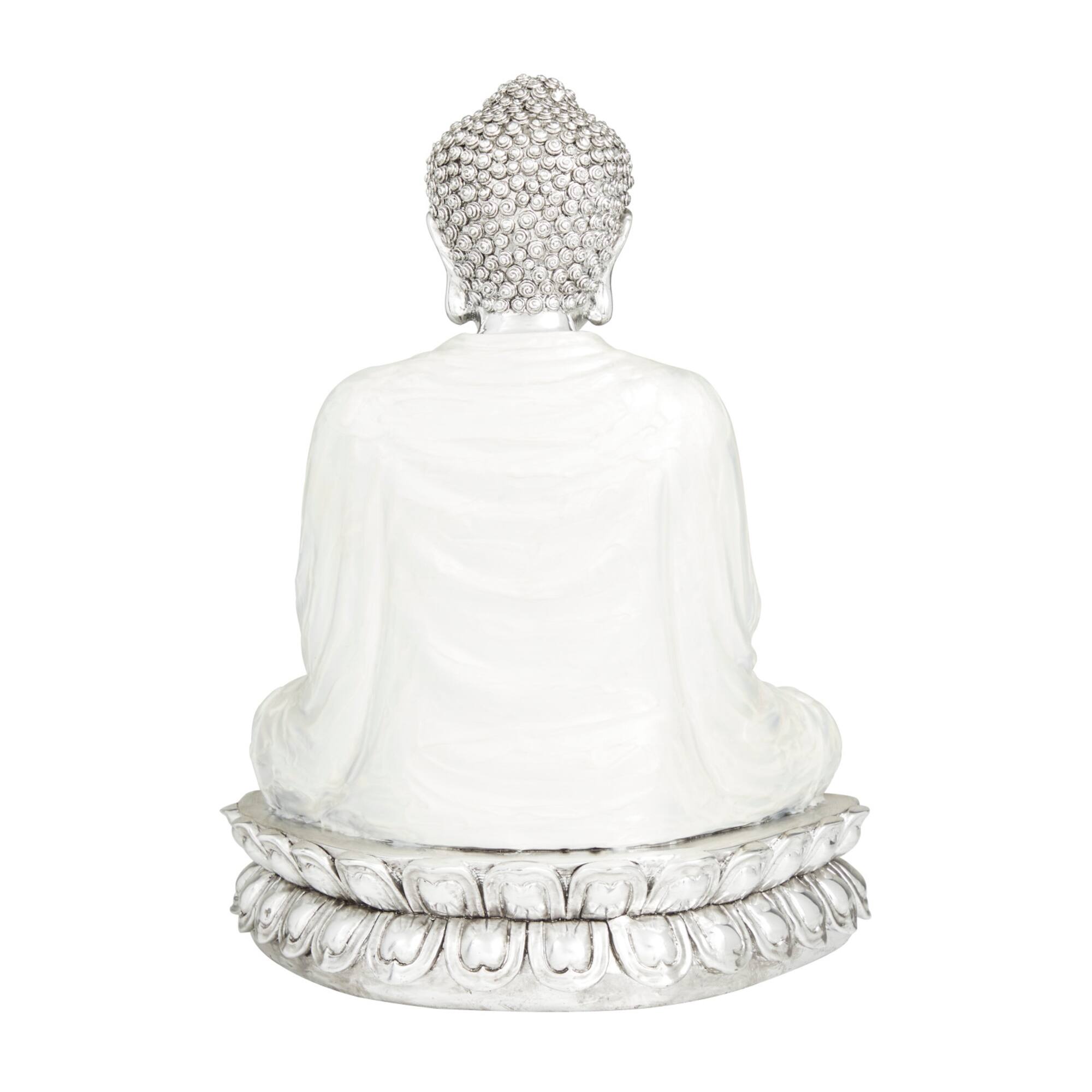 Silver Polystone Eclectic Sculpture, 16" x 12" x 9"